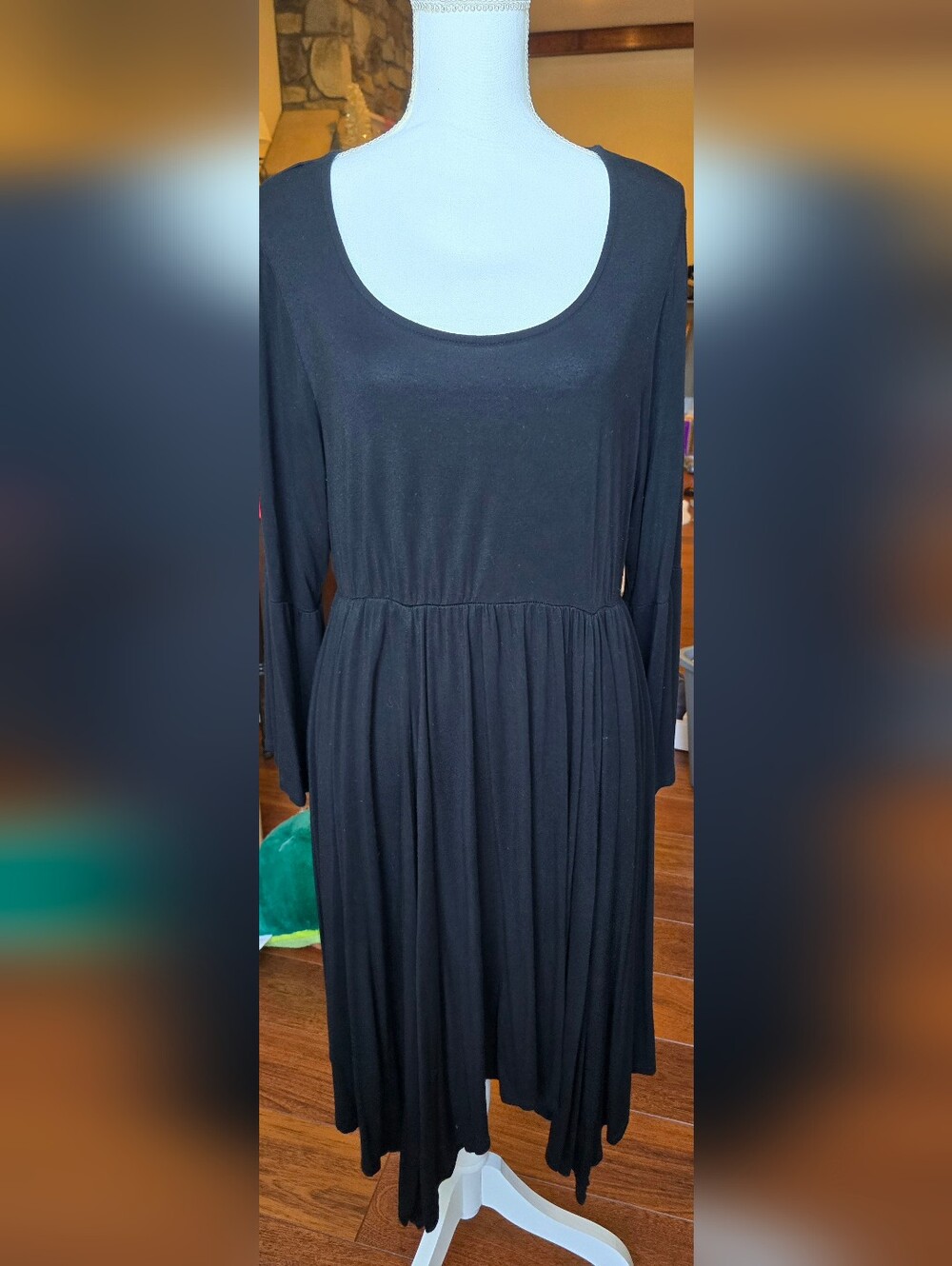 Torrid Black Long Sleeve Scoop Neck Midi Dress